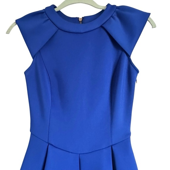 TED BAKER KIPP NEOPRENE ROYAL BLUE SKATER DRESS SIZE 2 - Picture 9 of 16
